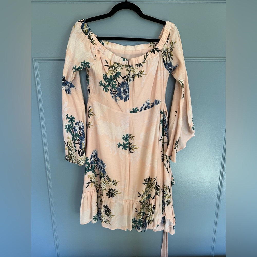 ASTR the label pink off the shoulder dress